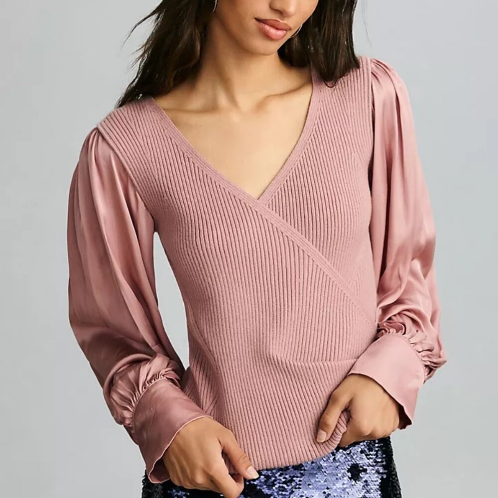 Anthropologie Twofer Faux-Wrap Sweater NEW with Tags!